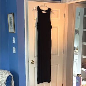 Loft ribbed long Black Sleeveless Dress XXL